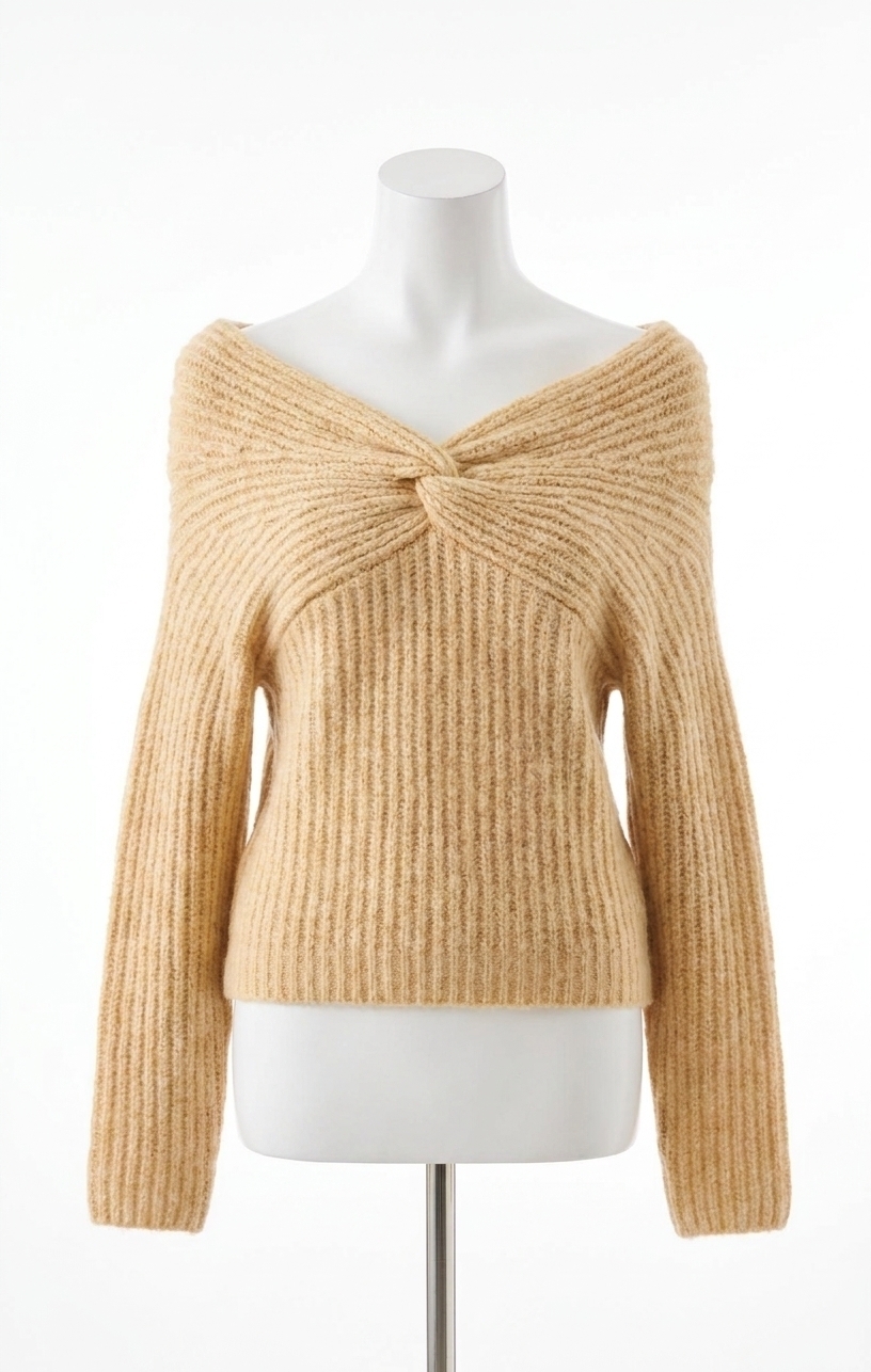 New Astr Franisbel Off The Shoulder Sweater In Butter Yellow